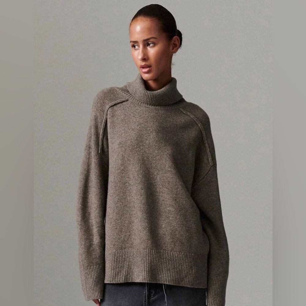 Day Birger et Mikkelsen Clarke Oversized Wool  Turtleneck sweater Brown
